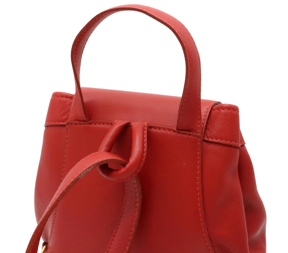 Loewe Backpack Rucksack Leather Red - Picture 6 of 9